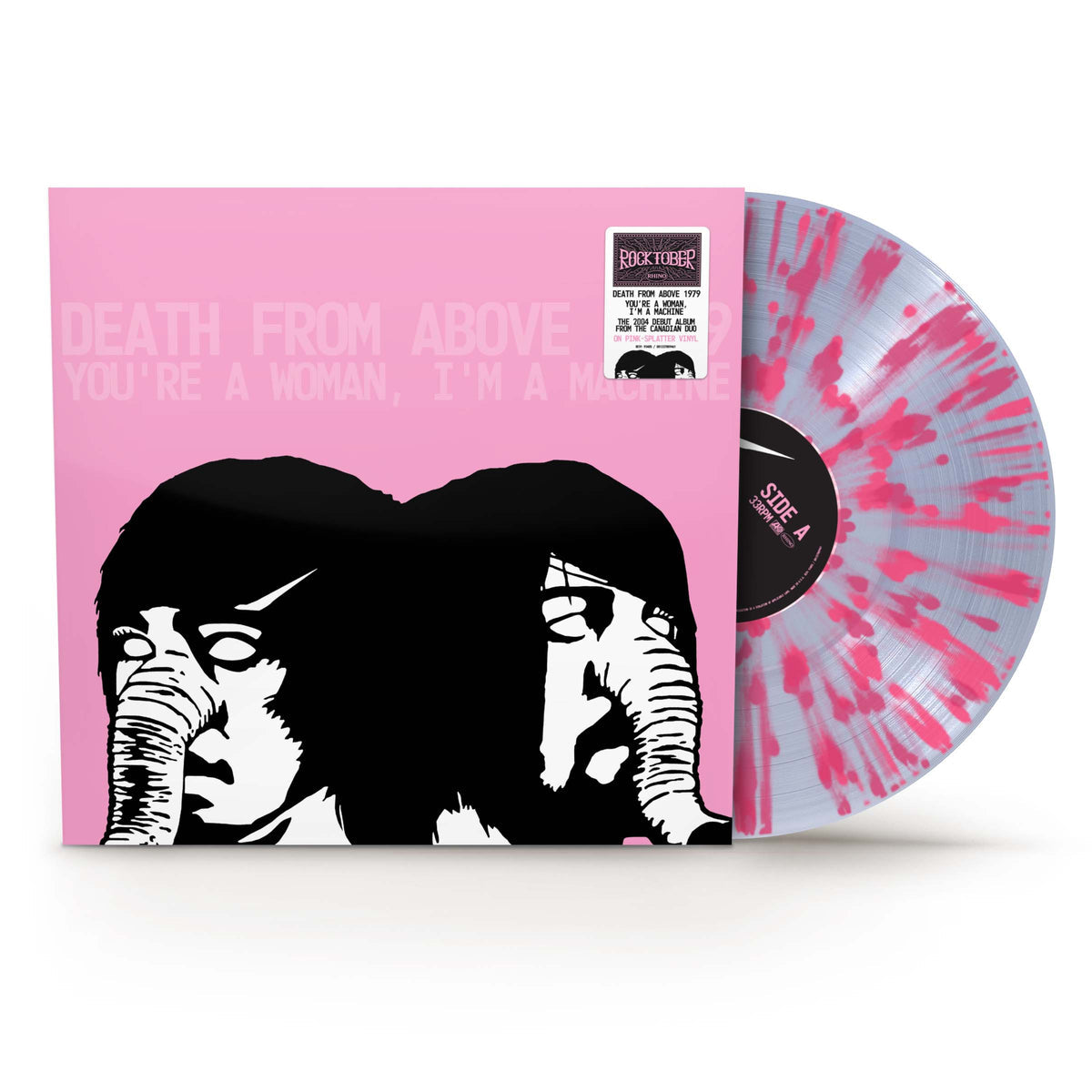 Death From Above 1979 - You're a Woman, I'm A Machine - LP (RKTBR25, Clear with Pink Splatter Vinyl)