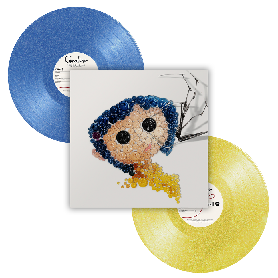 Bruno Coulais - Coraline (15th Anniversary Edition) - 2LP (Glitter Blue & Yellow Vinyl)