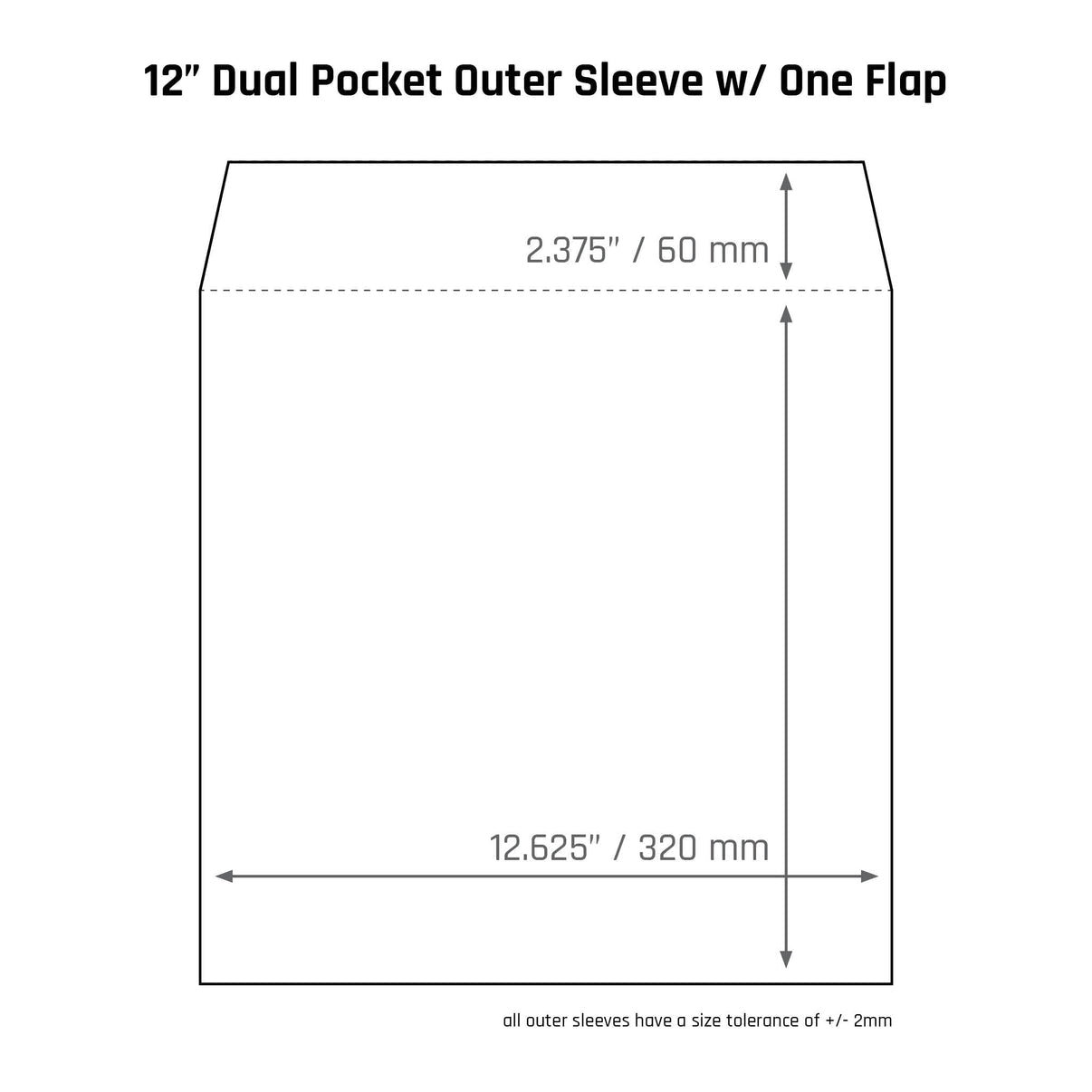 Vinyl Storage Solutions - 12" Dual Pocket Outer Sleeves w/ One Flap - 4mil (25 pack)