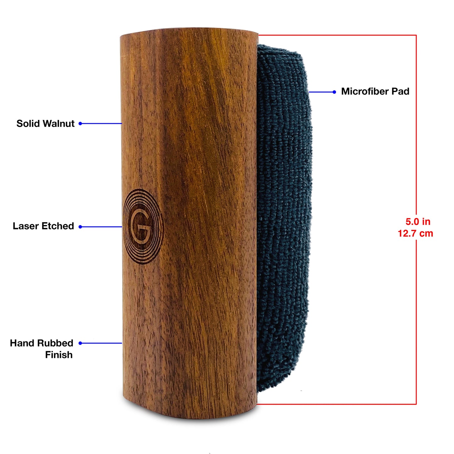 GrooveWasher Vinyl Record Cleaning Kit – Handcrafted Walnut Handle with Scratch-Free Microfiber Pad