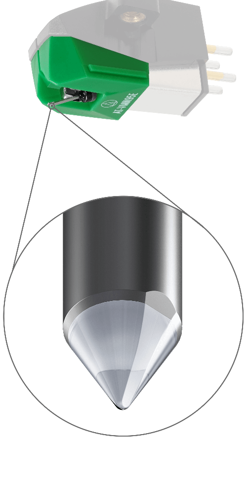 Audio Technica AT-VMN95E Elliptical Stylus for use with Cartridge AT-VM95E (Green)