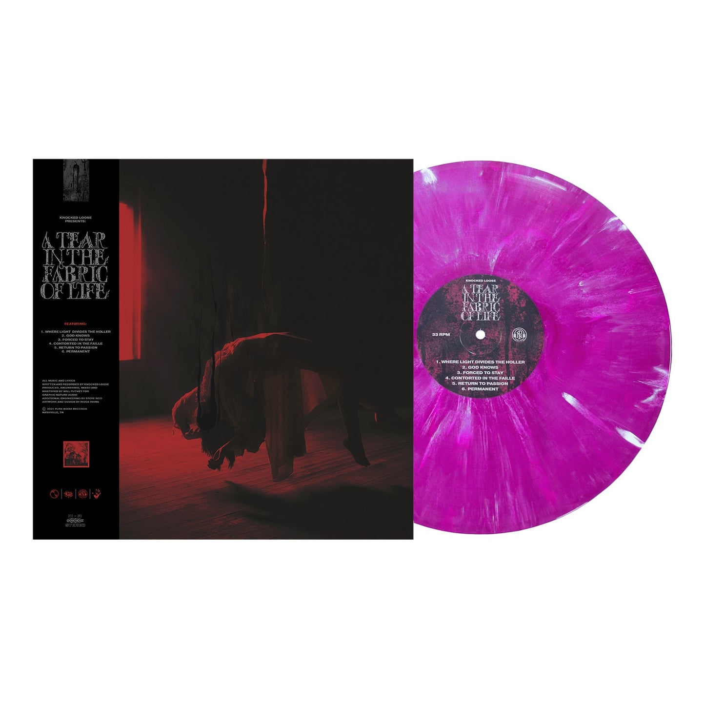 Knocked Loose - A Tear In The Fabric Of Life - LP (Merlot Deluxe Marble Vinyl)