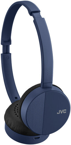 JVC HA-S23W Wireless Headphones - On Ear Bluetooth Headphones, Foldable Flat Design, 17-Hour Long Battery Life (Blue)