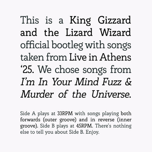 King Gizzard and the Lizard Wizard - I'm In Your Mind Fuzz / Murder Of The Universe Live In Athens '25 - LP (Viny)