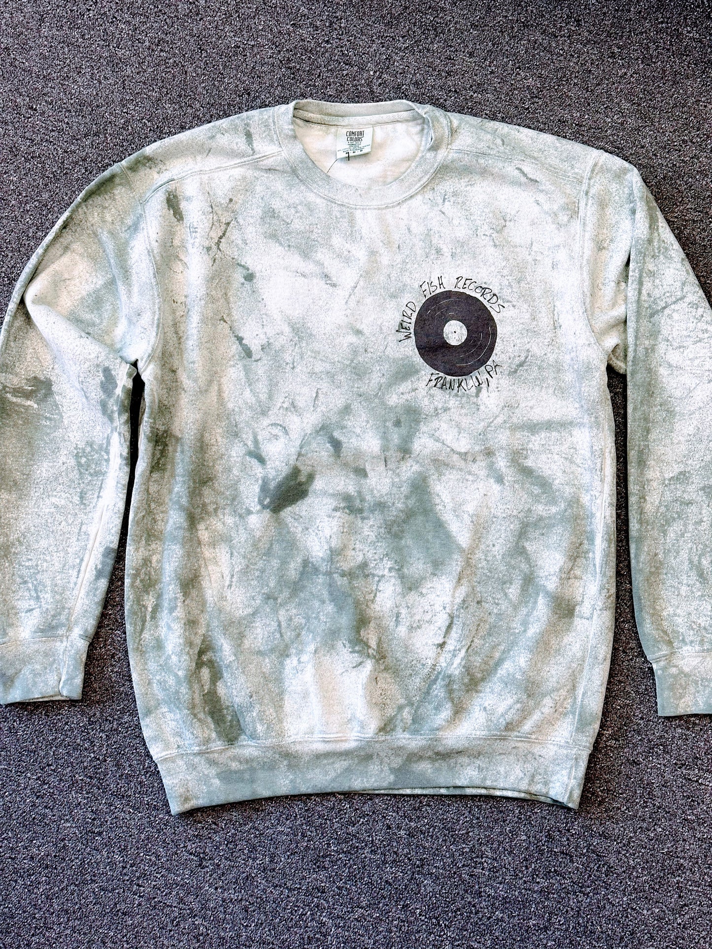 Weird Fish Records Crewneck Sweatshirt Comfort Colors Color Splash