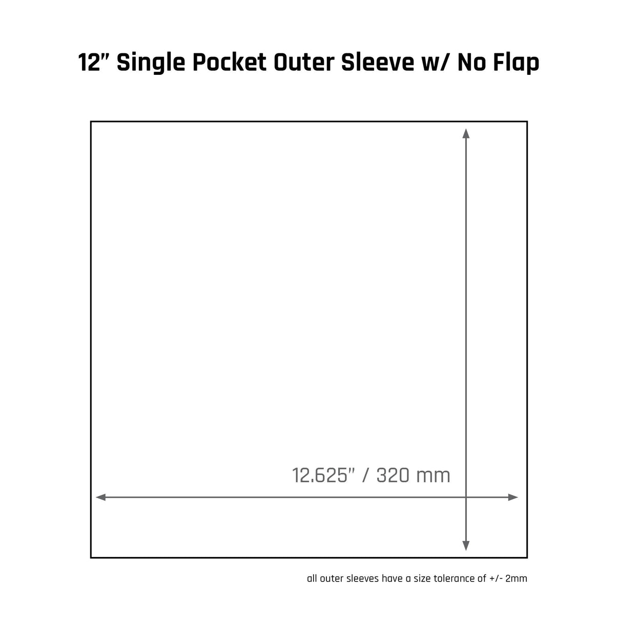 Vinyl Storage Solutions - 12" Single Pocket Outer Sleeves w/ No Flap - 4mil (25 pack)