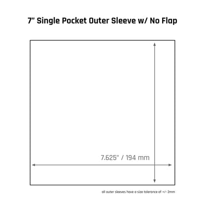 Vinyl Storage Solutions - 7" Single Pocket Outer Sleeves w/ No Flap - 4mil (25 pack)