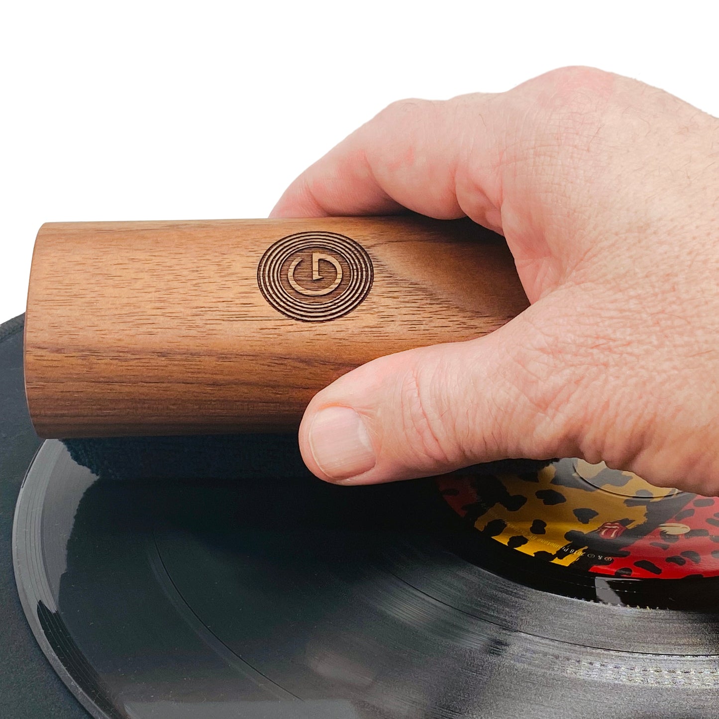 GrooveWasher Vinyl Record Cleaning Kit – Handcrafted Walnut Handle with Scratch-Free Microfiber Pad