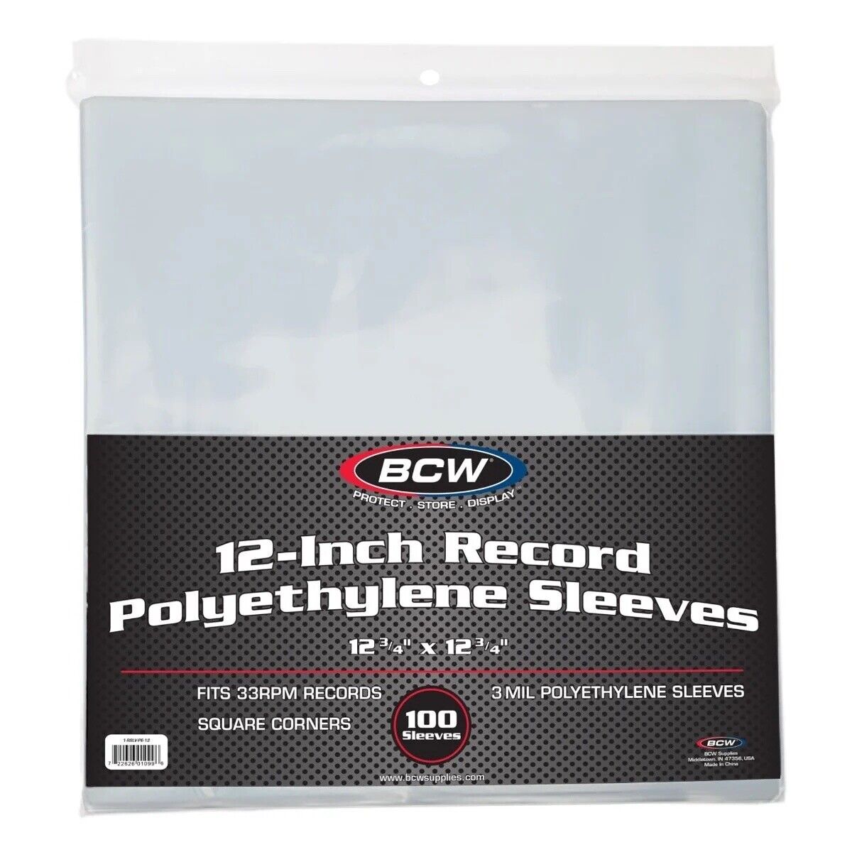 BCW 12-Inch Vinyl Record Outer Sleeves - Polyethylene - 100 ct.